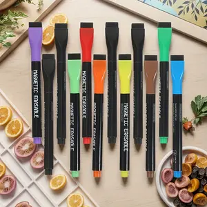 3/8/12 Piece Dry Erase Pens Set, Includes Rubber Caps, Low Odor Fine Tip Whiteboard Markers, Multiple Colors, Easy to Erase, Office Stationery Supplies