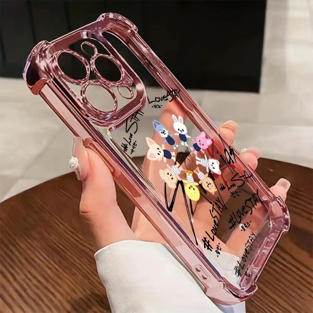 Phone case: Korean Fashion Group S-Stray Kpop K-Kids - Shockproof  Transparent Soft Back Case Compatible with iPhone 17, 16e, 16, 15, 14, 13,  12, 11, , Pro, Max, Air, X, XR, XS