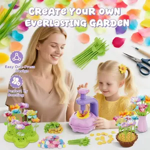 DIY Flower Bouquet Craft Kit for Kids – Colorful Build & Arrange Floral Set, Educational Creative Activity Toy, Birthday Gift for Girls Boys with 3 4 5 6 7 8 9 10 11 12 Years Old