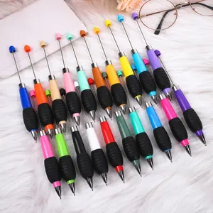 Stretchy Twister Beaded Pen, Writing Pens, Macaron Color Series, Random Send, Silicone Grip, Smooth Writing, Retractable Design, Suitable for DIY, Students, Teachers, School & Office Supplies, Cute Retractable Pen