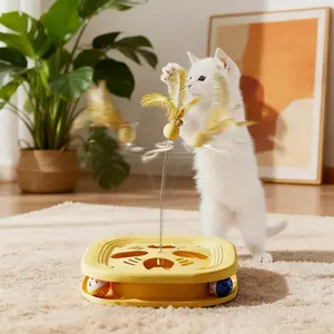 Cat Toys Maze Digging Fun Game Fun Plate Toys Bell Feather Soothing Cat Supplies
