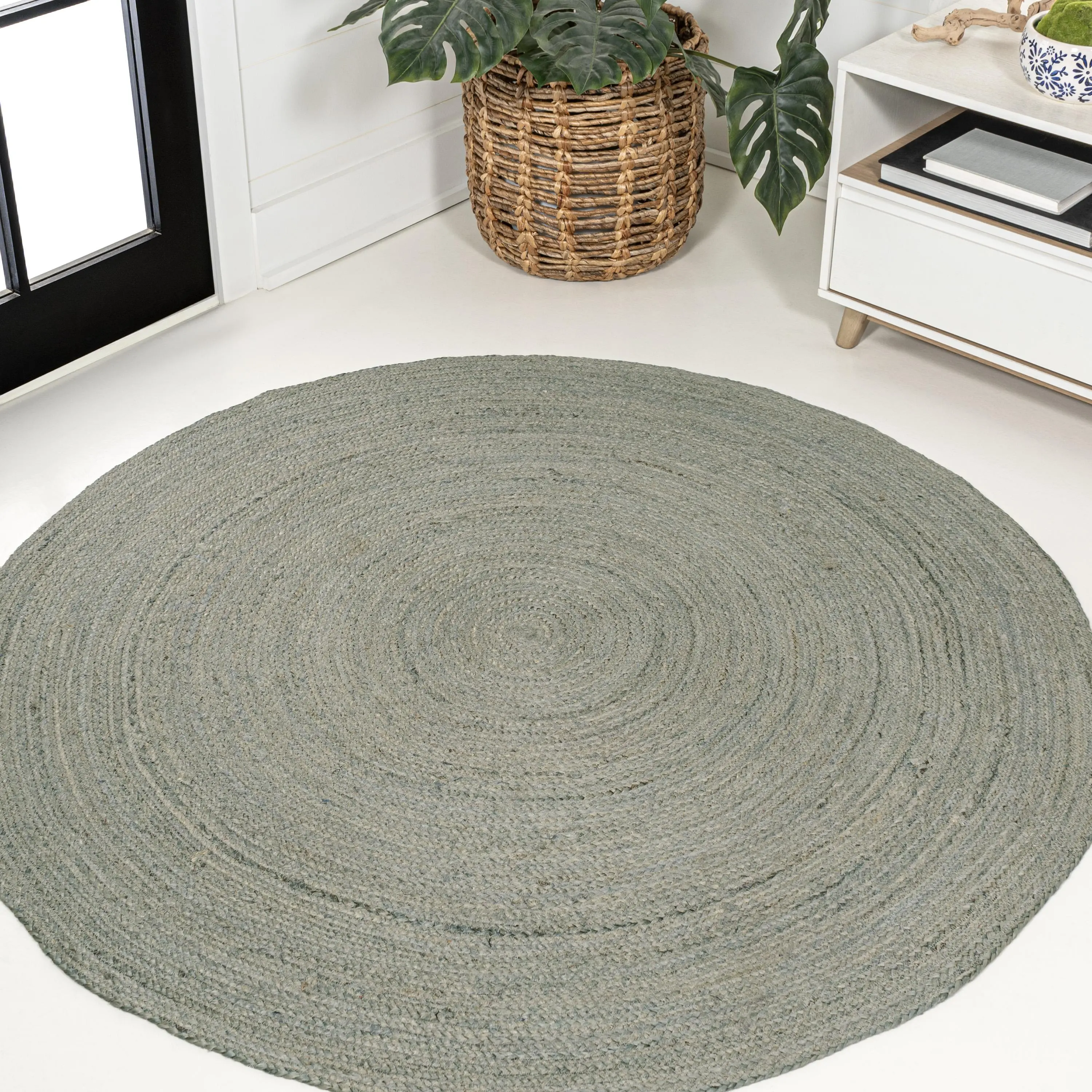 JONATHAN Y Zara Braided Coastal Cottage Round Jute Indoor Area Rug; for Living Room, Kitchen, Bedroom, Dining Room, Office