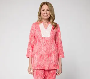 Belle by Kim Gravel Regular Packabelle Slay the Vacay Split V Tunic
