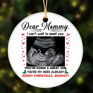 Personalized Christmas Ornament - You're My Hero Ornament - Gifts For Expecting Mom & Dad - I Can't Wait To Meet You Decoration, Christmas Presents For Mother To Be & For Father To Be