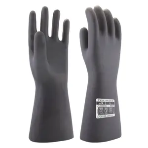 PORTWEST Heavyweight Latex Rubber Gauntlet Gloves - CAT 3 - A802