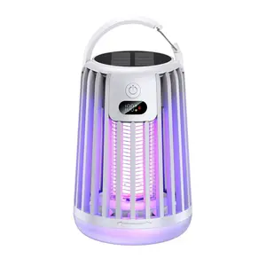 Solar-Powered Portable Insect Killer, Indoor & Outdoor Use, Cordless Rechargeable Mosquito Repeller, Hooked Design, 1500v High Voltage