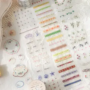 Flower Pattern Washi Tape Set, 4 Rolls Scrapbooking & Journal Making Tape, DIY Decorative Tape for Students, Gift Wrapping Supplies, Scrapbook Materials