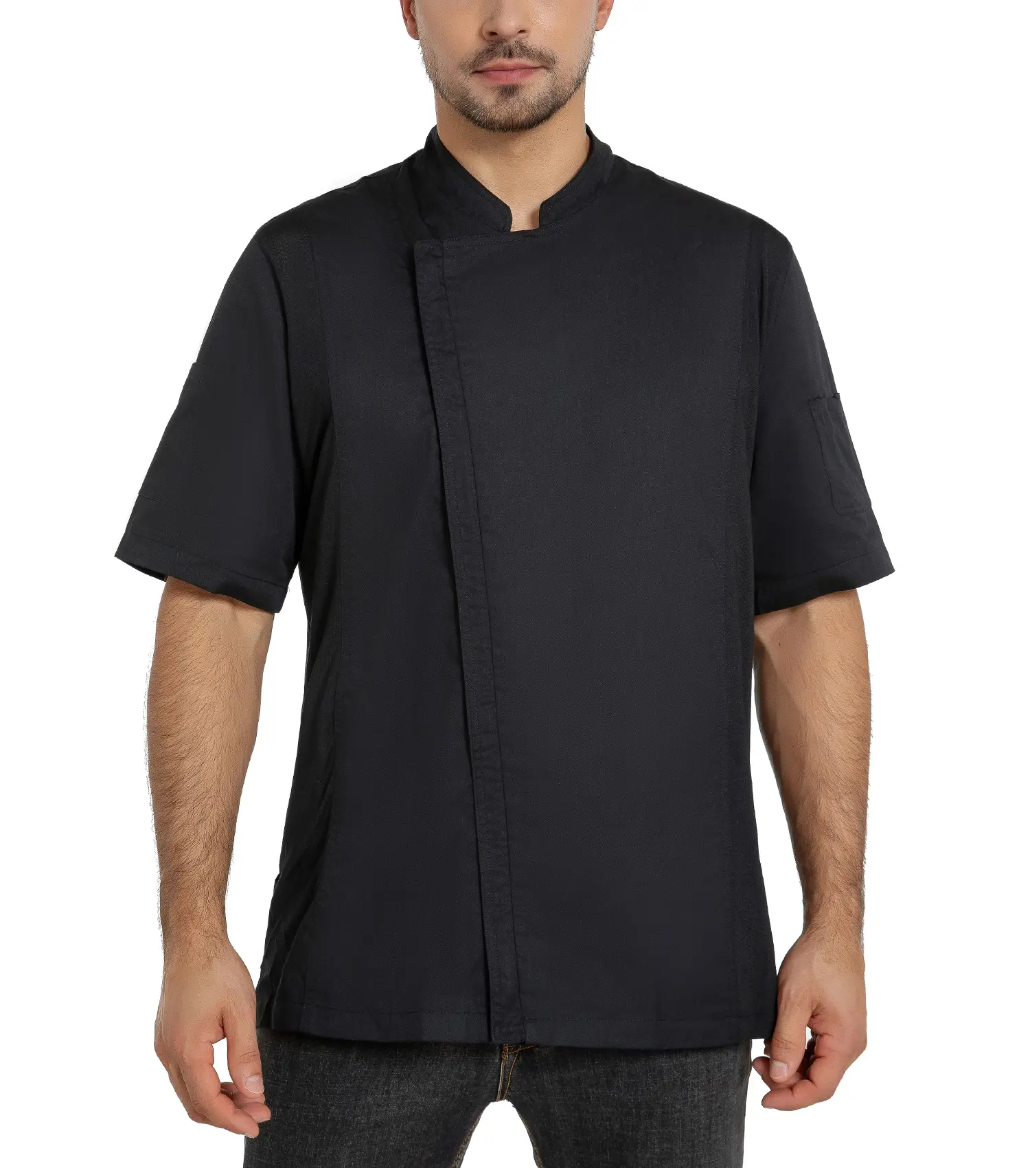 Kecols Men's Chef Coat - Menswear Workwear Uniforms Clothes with Side Mesh Vents, All-Season Design