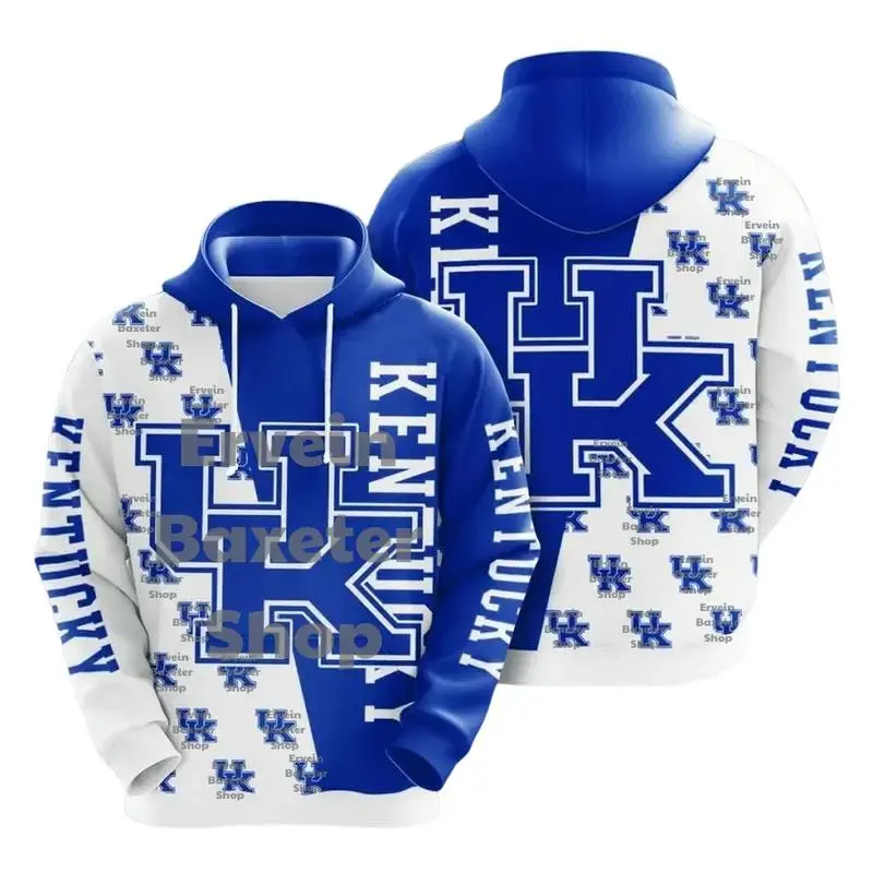 Vintage Casual Kentucky Basketball 3D Hoodie for Men and Women, Print Kentucky UK Hoodie, Trendy 3D Hoodie, Cool Unisex Fashion Top