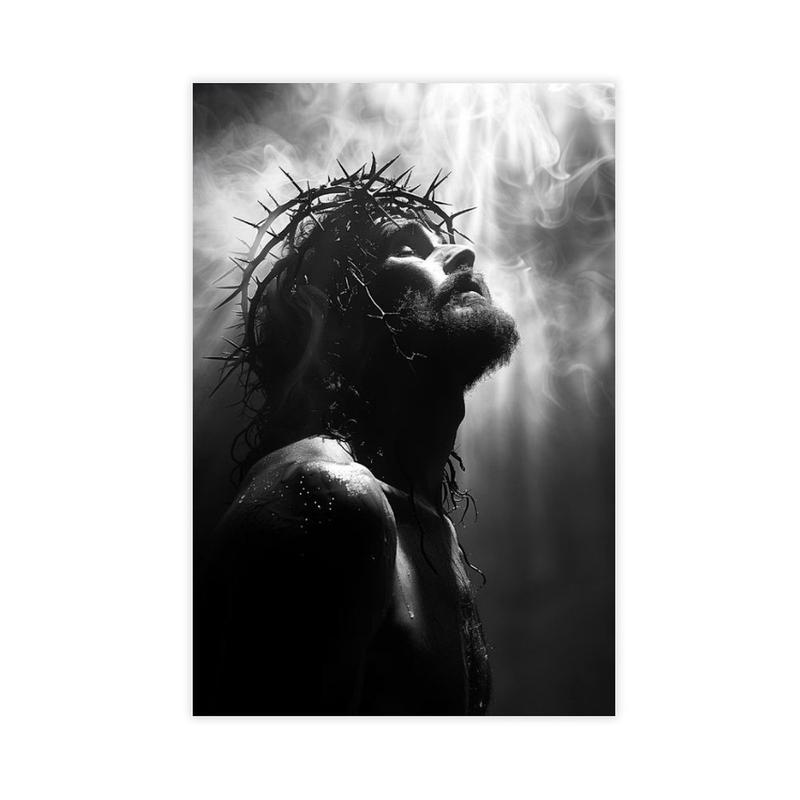 Extra Large Jesus Christ Portrait Canvas Print - Religious Spiritual Bible Wall Art, Living Room Decor