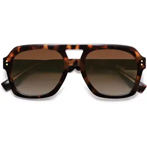 Retro Thick Polarized Aviator Sunglasses for Women Men, Large Trendy Bold Square Pilot Shades SJ2385