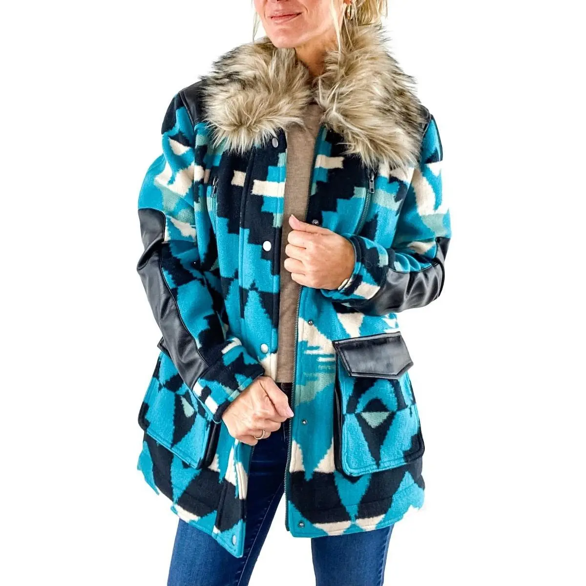 Tasha Polizzi Resort Parka In Turquoise