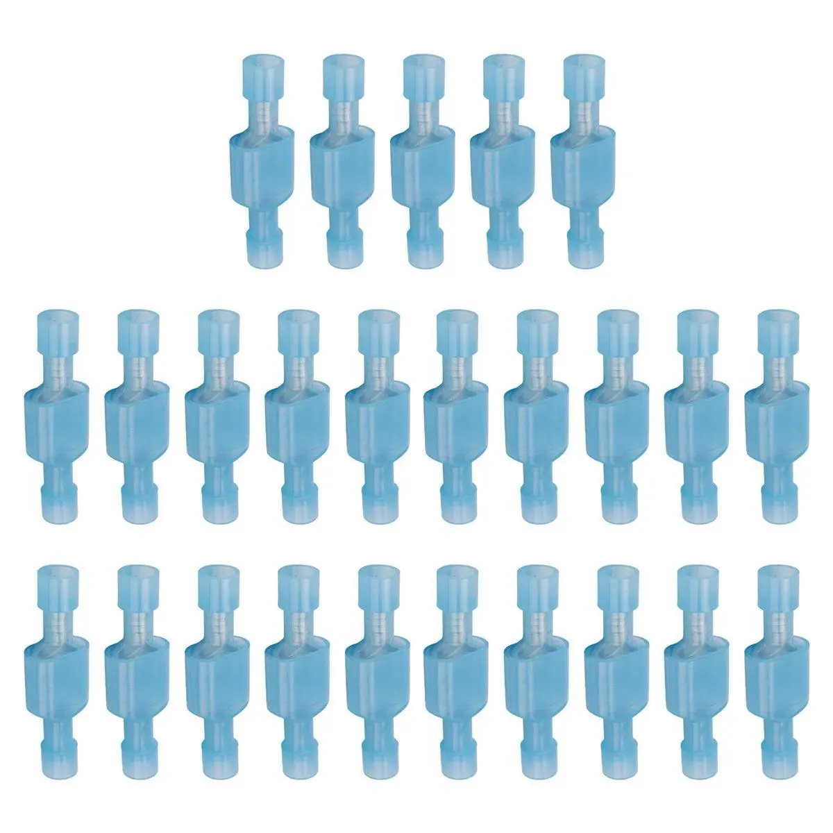50pcs Female & Male Fully Insulated Wire Terminals Connector Nylon Spade Connectors Blue