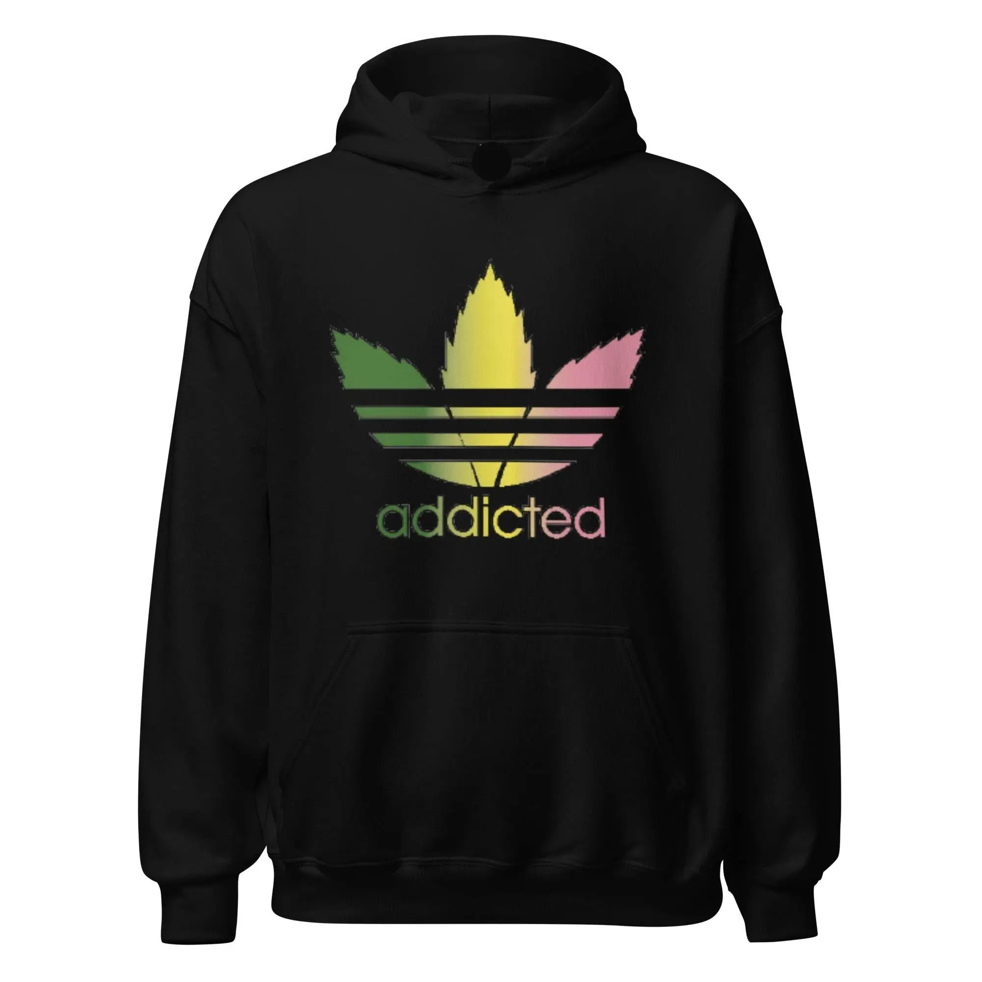 Ultra Soft Midweight Hoodie Addicted Rasta Leaf Blended Cotton Pullover Fabric Menswear