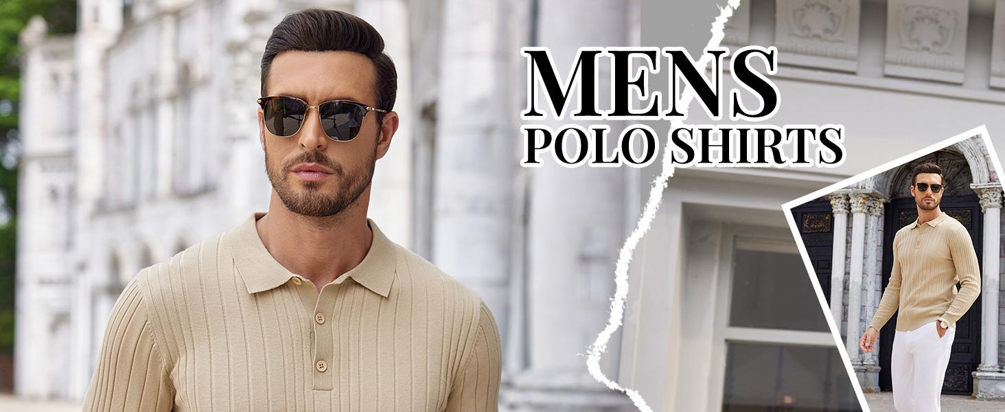 COOFANDY Men's Knitwear Polo Shirts Long Sleeve Casual Button Down Ribbed Polo Shirt Fashion Golf Shirts COOFANDY Men's Knitwear Polo Shirts Long Sleeve Casual Button Down Ribbed Polo Shirt Fashion Golf Shirts