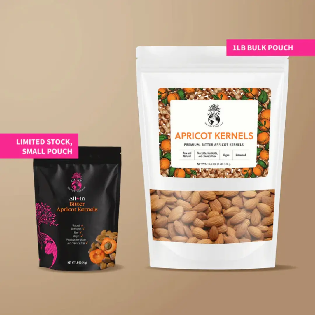 All-In Nutritionals Apricot Kernels - Amygdalin (Vitamin B17) - Organic, Untreated, Raw, Pesticide Free, Healthy and Bitter