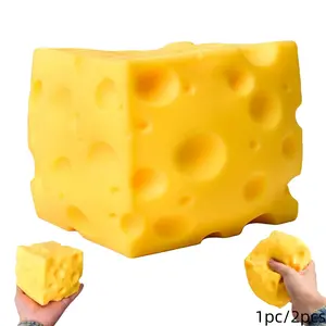2-Pack Cheese Stress Relief Toys, Soft Slow-Rebound, Slow Rebound Squishies, Creative Novelty Fidget Balls, Office Home Homework Essential, Large Realistic Cheese