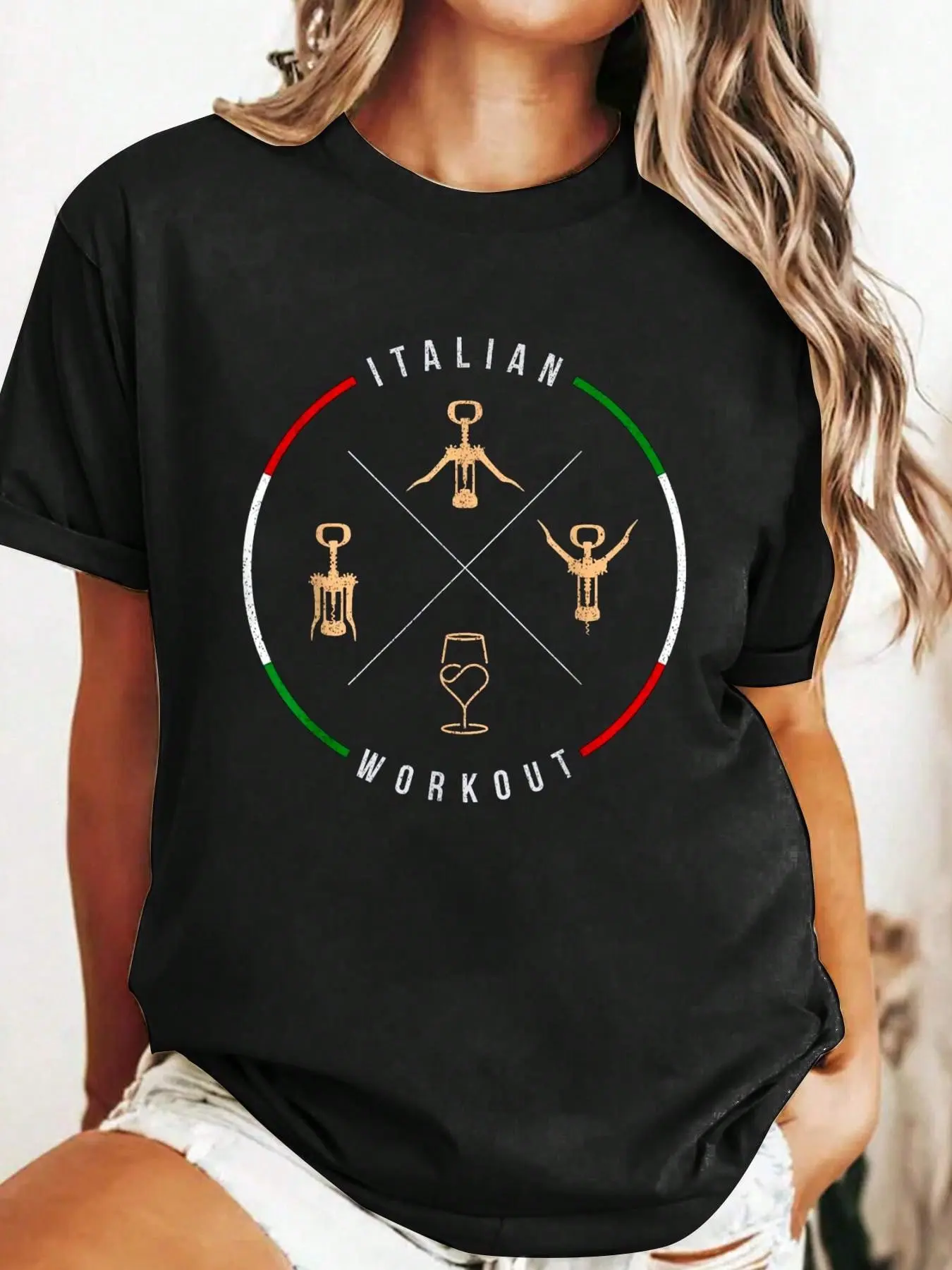 Funny Italy Pun Italian Workout Men & Women Summer Casual Shortsleeve Cotton T-Shirt