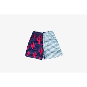 Manor "Oxford Mesh Short" Mens - Blue Stripe / Cactus Print