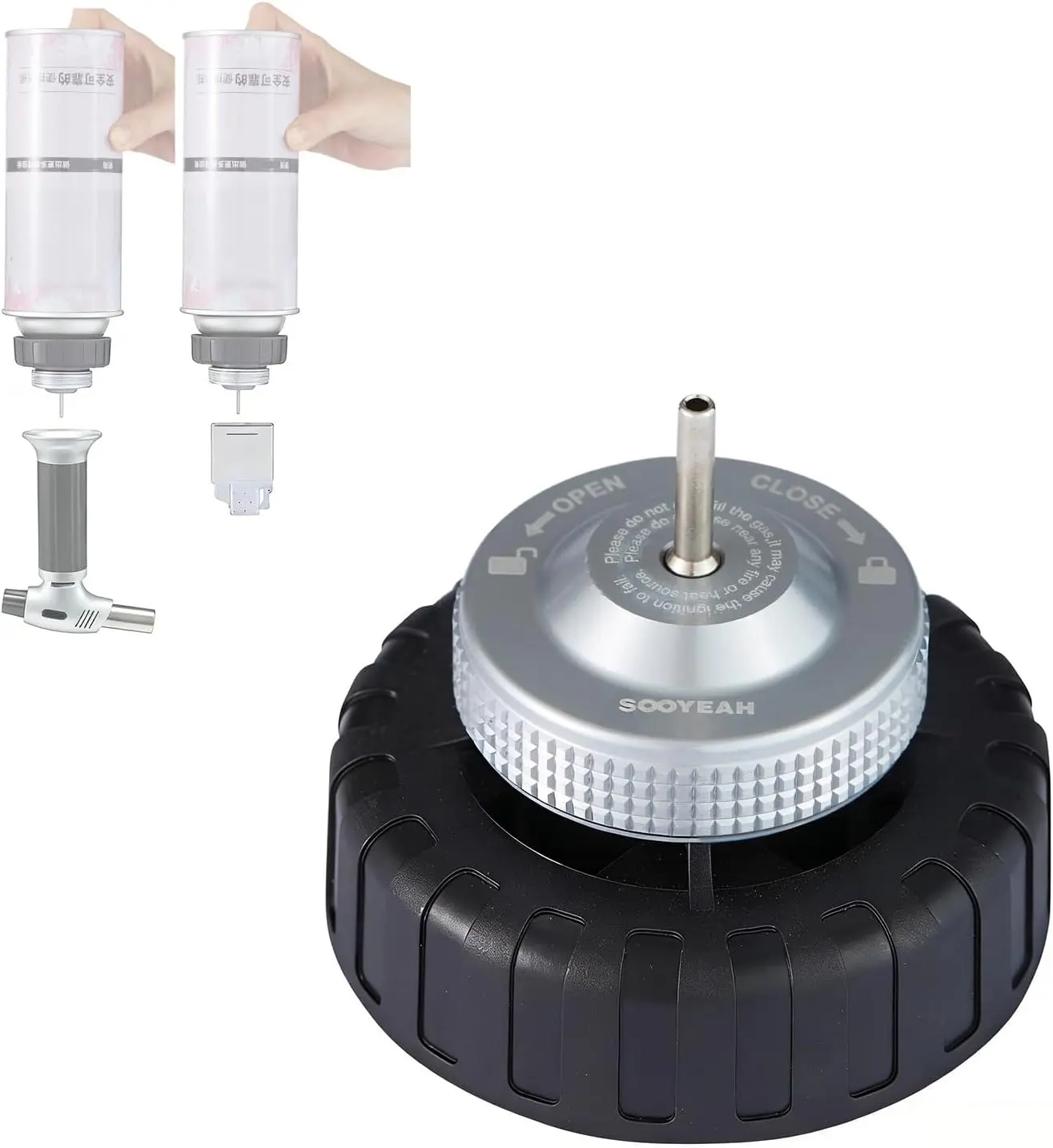 Butane Fill Adapter Gas Refill Adapter for Butane Lighters/| Butane Nozzle Fill Adapter Tip, Convert Cassette Canister Into Inflatable Tank, Gas Canister Not Included