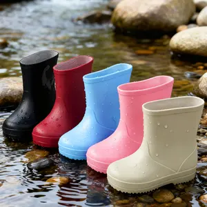 Cute Fashion Children's Rain Boots, Girls' Short Boots, Creek Shoes, Water Shoes, Casual Water Shoes, Suitable for Outdoor Fun, Play, Outdoor Wear, All-Season Use