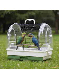 Cachpib Bird Cage With Perches, Food Bowls, Portable Parrot Cage For Budgie, Parakeet, Small Bird, 42x32x37Cm  Bird Carriers Portable Parrot Travel Cage For Budgie, Portable Parrot Cage With Perches, Food Bowls For Budgie, P Durable Iron Cage