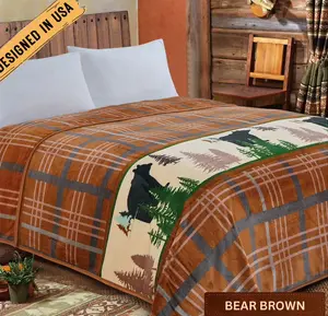 Rodeo ™ Bear Brown Flannel King Throw 2.2KG