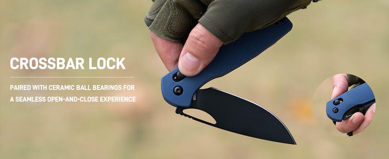 CJRB Acacia Pocket Knife, 3.21'' AR-RPM9 Steel Blade with Clip for Men Women, Sharp Crossbar Lock for Camping Survival Hiking and Emergency Tool