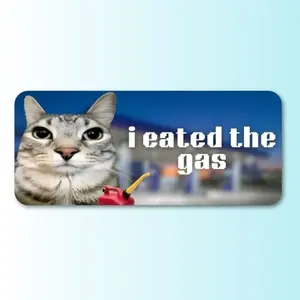 1PC Niche Personalized Playful Detail Sticker - For car corners, keychains. Logo has niche funny detail texture (cat texture + slogan font design). Add highlights. Windshield Sticker, Sticker For Cars