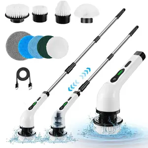 Electric Spin Scrubber, Scrubbing Spin Brush, 1 Set Cordless Cleaning Brush with 9 Replaceable Drill Brush Heads, 360 Power Scrubber Mop with Adjustable Handle for Bathroom Kitchen Car