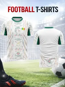 2026 New Men's Football T-shirt, Senegal Away Jersey, Round Neck Top, Quick-Dry Material Comfortable and Breath, Suitable for Team Competition, Training, Sports, Home Leisure, Court Cheering, Festival Gift Spring and Summer Season Fashion Forward