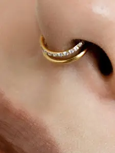 Double-Hoop Nose Rings 316L Stainless Steel Septum Rings 16g Clicker Daith Hinged Segment Helix Piercing Jewelry Cartilage Earring Gifts 8mm