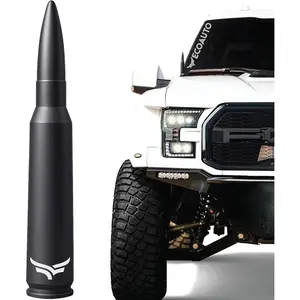 50 Cal Bullet Antenna for Ford F150 F250 F350 & Dodge Ram & Ford Raptor Bronco - Instantly Upgrade Your Truck Look with F150 Antenna - Anti-Theft Antenna Topper - Matte Black Bullet Antenna