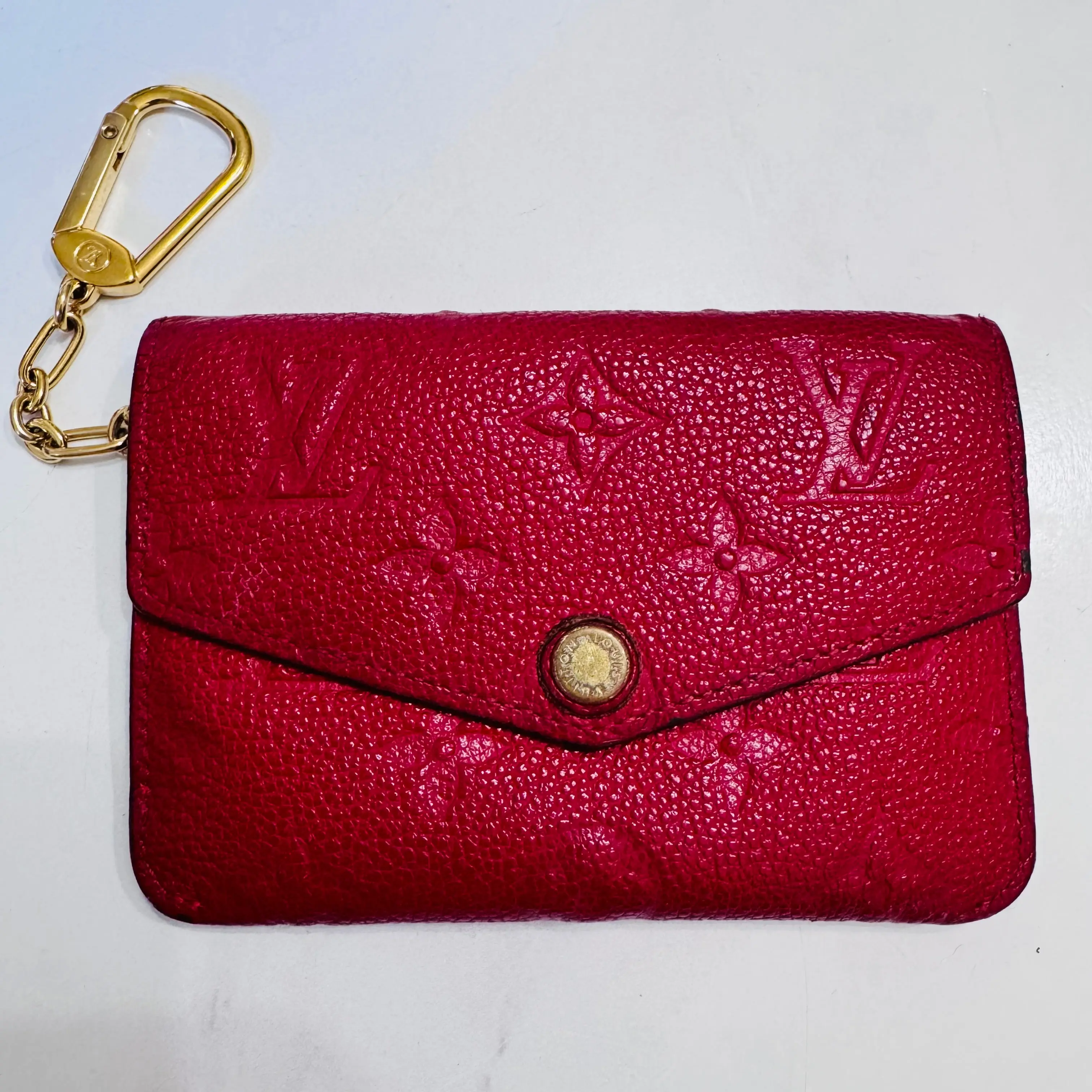 Pre-owned Louis Vuitton FINAL SALE Small leather goods Empreinte Leather Red Key Pouch