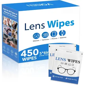 Lens Wipes for Eyeglasses,450 Pack Eye Glasses Cleaner Wipes,Pre-Moistened Individually Wrapped Lens Wipes,Non- Non-Streaking,Safe for Eyeglasses, Goggles, Camera Lens, Phone