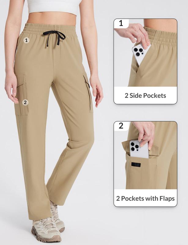 baleaf Women's Hiking Pants Cargo Quick Dry Pants Water Resistant Loose Lightweight Travel Fishing Outdoor UPF50+ Stretch