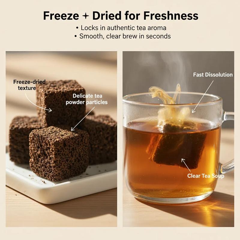 Teabers 15g Mixed Tea Cubes Freeze-Dried Instant Ceylon Oolong Jasmine Tea-0 Sugar 0 Fat 0 Calories Premium Healthy Beverage Herbal Zen Green Matcha Black