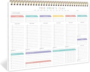 TREES Weekly To Do List Pad with 52 Undated Sheets（8.5"×11"）- Weekly Desk Notepad with Spiral Binding for Women & Man, Office, School and Home Personal Organizer