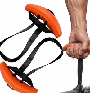 Ergonomic Pull Up Handles, Arc-Shaped Neutral Grip Home Gym Attachments with Heavy Duty Straps, Silicone Wrap for Secure Hold