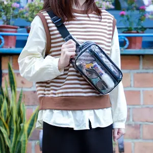 Women's Clear Waist Bag, Men's PVC Shoulder Bag, Adjustable Shoulder Strap Crossbody Bag for Party, Outdoor Travel and Music Concerts