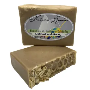 Oatmeal and Honey Goat Milk Bath Bar Soap - Colloidal Oats and Raw Honey