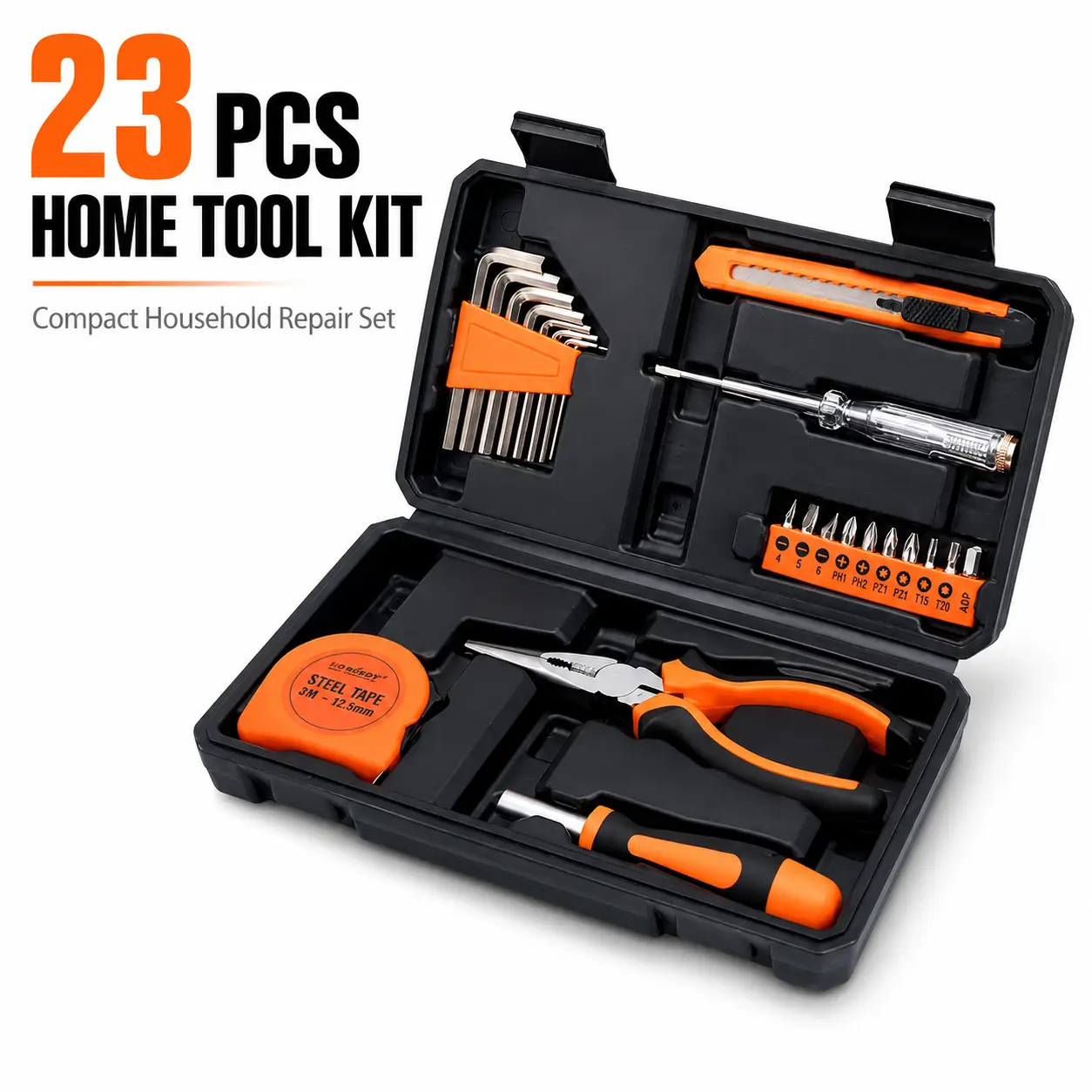 Durable plastic toolbox - a DIY repair and maintenance kit suitable for dormitories, courtyards, offices, and schools.