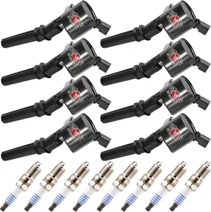 8 Pack DG508 Ignition Coils Iridium Spark Plugs SP479, Compatible with Ford F150 F250 F350 E150 E250 Econoline Excursion Explorer Mustang Lincoln Mercury, Replace# FD503 SP493