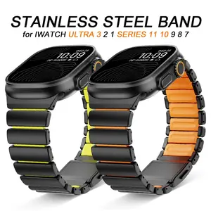 Men Stainless Steel Band for Apple Watch Ultra 3 Strap 49mm 46mm 45mm 44mm Luxury Metal Bracelet for Iwatch 11 10 9 8 7 5 6 SE3