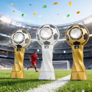 A portable cooling fan designed like a soccer trophy, featuring 5 wind speeds and a long-lasting 5000 mAh battery—an ideal choice for sports and outdoor activities, and a great gift for friends and fans.