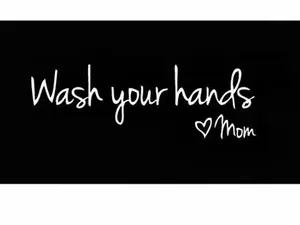 Picniva Wash Your Hands Love Mom Quote Bathroom Wall Stickers Waterproof Art Decal Bathroom Wall Decor