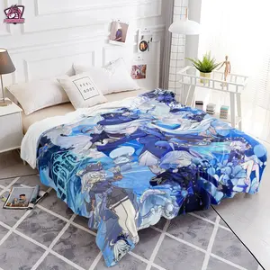 Genshin Impact Furina Themed Throw Blanket - Multiple Sizes Game-Inspired Decor, Featuring Fontaine Theatrical Aesthetic & Hydro Archon Charm, Ideal Gift for Genshin Collectors 251110