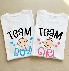 Gender Reveal Shirts - Team Boy & Team Girl T-Shirts for Baby Shower Party & Reveal Ideas 100% Soft Cotton Classic Unisex Fit S M L XL XXL
