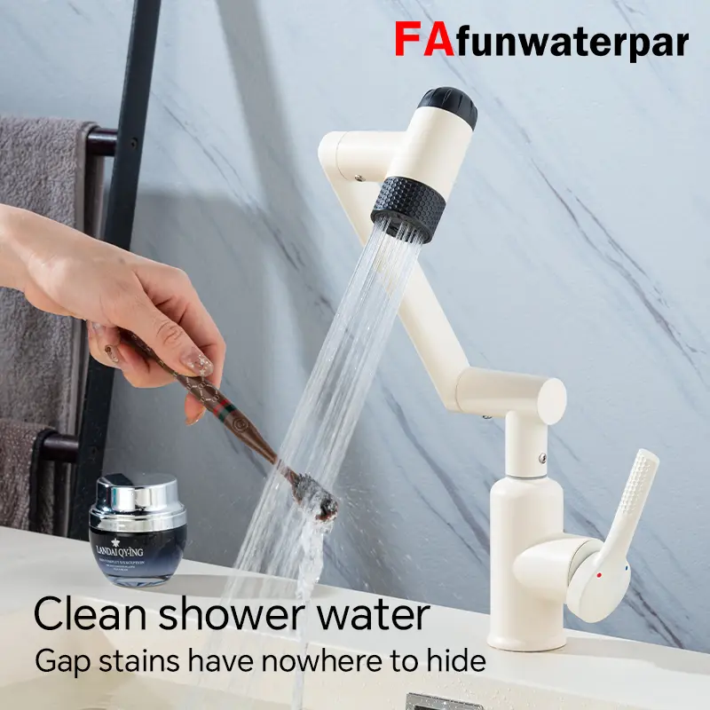 FAfunwaterpar 304 Stainless Steel Modern Bathroom Faucet - Single Hole, Single Handle, Metal Inlet Pipe for Easy Cleaning and Gap Stain Concealment