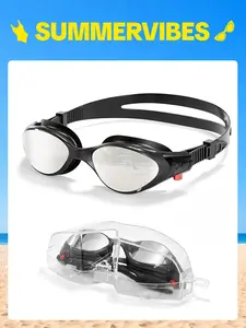 Aegend Swim Goggles - Leak-Proof, Anti-Fog Goggles for Adult Swimmers with Summer Vibes